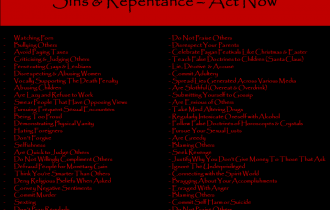 Sins & Repentance – Act Now